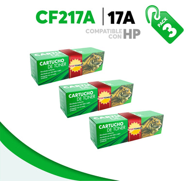 3 Pza Tóner 17A Compatible con HP CF217A