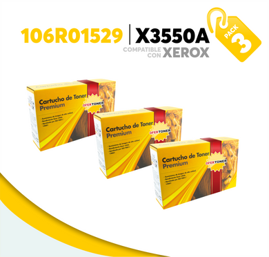 3 Pza Tóner X3550A Compatible con Xerox 106R01529