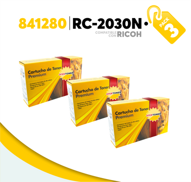 3 Pza Tóner RC-2030BK Compatible con Ricoh 841280