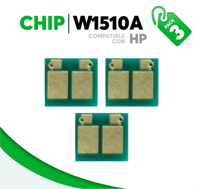 3 Pza Chip para Tóner 151A Compatible con HP W1510A