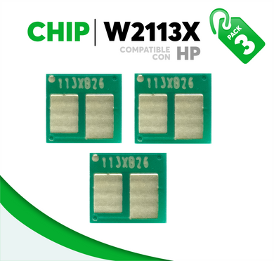 3 Pza Chip para Tóner 206X Compatible con HP W2113X