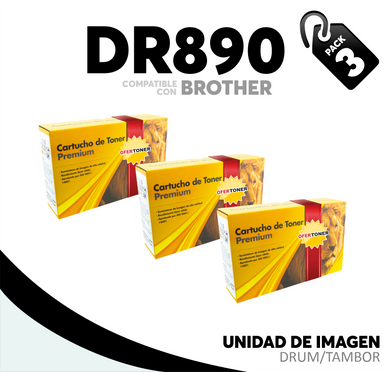 3 Pza Unidad de Imagen DR890 Compatible con Brother