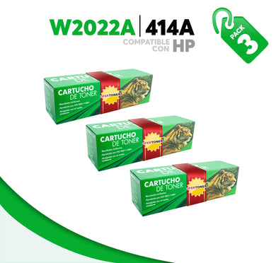 3 Pza Tóner 414A Compatible con HP W2022A