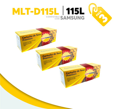 3 Pza Tóner 115L Compatible con Samsung MLT-D115L