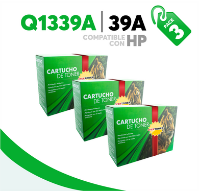 3 Pza Tóner 39A Compatible con HP Q1339A