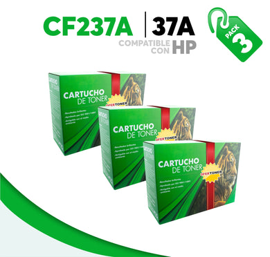 3 Pza Tóner 37A Compatible con HP CF237A