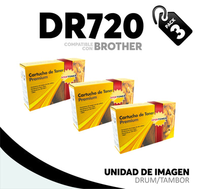 3 Pza Unidad de Imagen DR720 Compatible con Brother