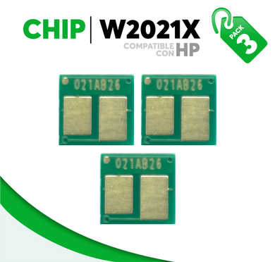 3 Pza Chip para Tóner 414X Compatible con HP W2021X