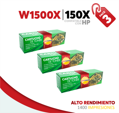 3 Pza Tóner 150X Compatible con HP W1500X