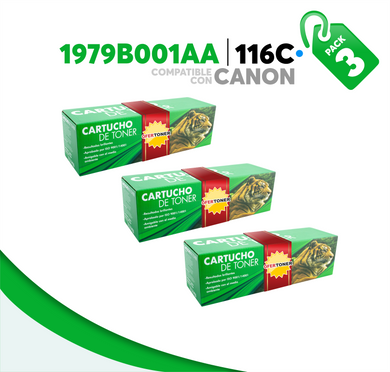 3 Pza Tóner 116C Compatible con Canon 1979B001AA