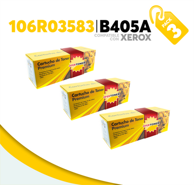 3 Pza Tóner B405A Compatible con Xerox 106R03583