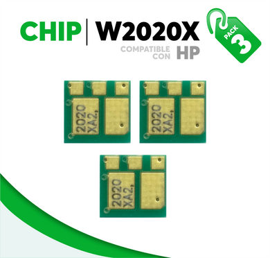 3 Pza Chip para Tóner 414X Compatible con HP W2020X