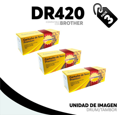 3 Pza Unidad de Imagen DR420 Compatible con Brother