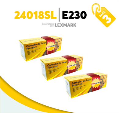 3 Pza Tóner E230 Compatible con Lexmark 24018SL