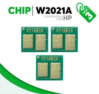 3 Pza Chip para Tóner 414A Compatible con HP W2021A