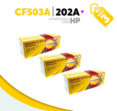 3 Pza Tóner 202A Compatible con HP CF503A