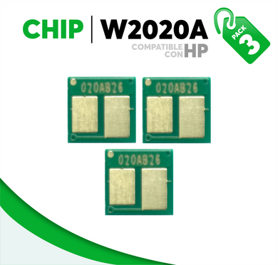 3 Pza Chip para Tóner 414A Compatible con HP W2020A