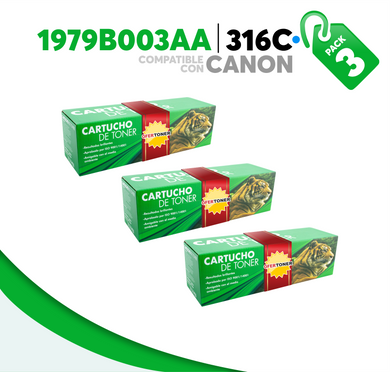 3 Pza Tóner 316C Compatible con Canon 1979B003AA