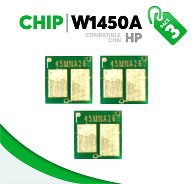 3 Pza Chip para Tóner 145A Compatible con HP W1450A