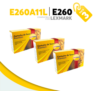 3 Pza Tóner E260 Compatible con Lexmark E260A11L