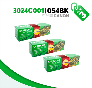 3 Pza Tóner 054BK Compatible con Canon 3024C001AA