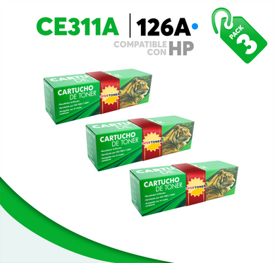 3 Pza Tóner 126A Compatible con HP CE311A