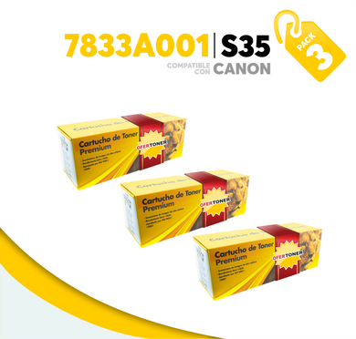 3 Pza Tóner S35 Compatible con Canon 7833A001