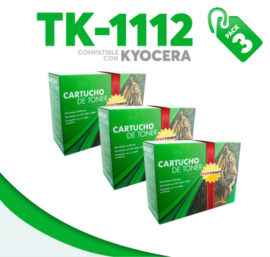 3 Pza Tóner TK-1112 Compatible con Kyocera