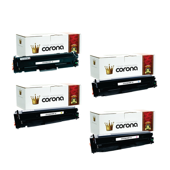 Pack Toner Color 410A CF410A / CF411A / CF412A / CF413A Corona Compatible con HP