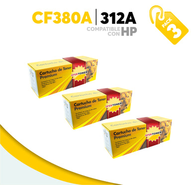 3 Pza Tóner 312A Compatible con HP CF380A