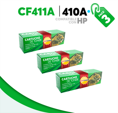 3 Pza Tóner 410A Compatible con HP CF411A