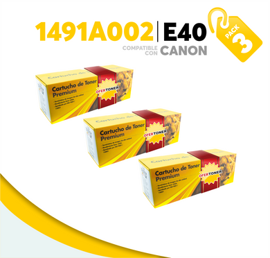 3 Pza Tóner E40 Compatible con Canon 1491A002