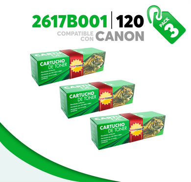 3 Pza Tóner 120 Compatible con Canon 2617B001