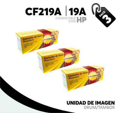 3 Pza Unidad de Imagen 19A Compatible con HP CF219A