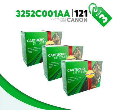 3 Pza Tóner 121 Compatible con Canon 3252C001AA