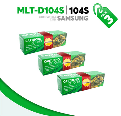 3 Pza Tóner 104S Compatible con Samsung MLT-D104S