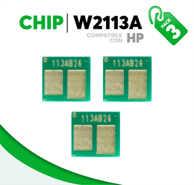 3 Pza Chip para Tóner 206A Compatible con HP W2113A