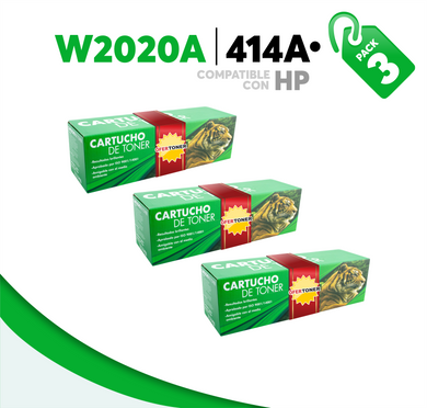 3 Pza Tóner 414A Compatible con HP W2020A