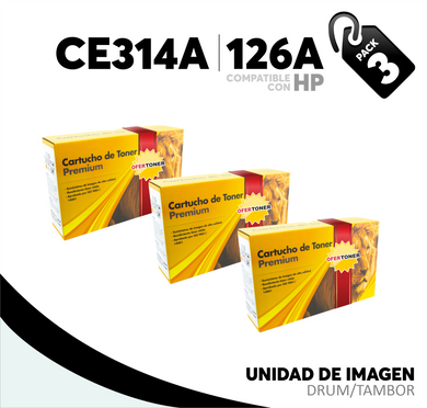 3 Pza Unidad de Imagen 126A Compatible con HP CE314A