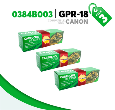 3 Pza Tóner GPR-18 Compatible con Canon 0384B003