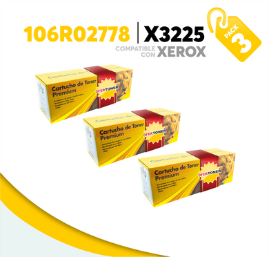 3 Pza Tóner X3225 Compatible con Xerox 106R02778