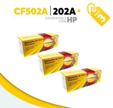 3 Pza Tóner 202A Compatible con HP CF502A