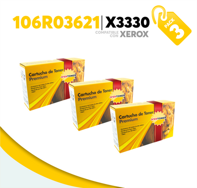 3 Pza Tóner X3330 Compatible con Xerox 106R03621