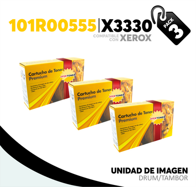 3 Pza Unidad de Imagen X3330 Compatible con Xerox 101R00555