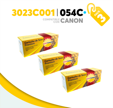 3 Pza Tóner 054C Compatible con Canon 3023C001AA