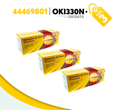 3 Pza Tóner OKI330N Compatible con Okidata 44469801