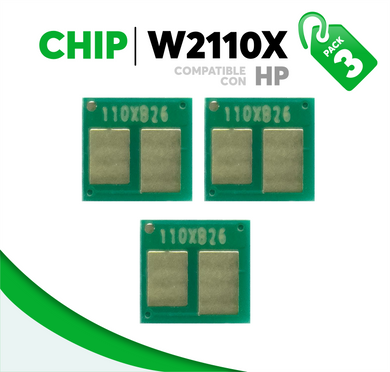 3 Pza Chip para Tóner 206X Compatible con HP W2110X