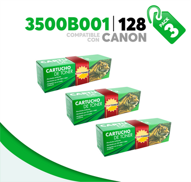 3 Pza Tóner 128 Compatible con Canon 3500B001