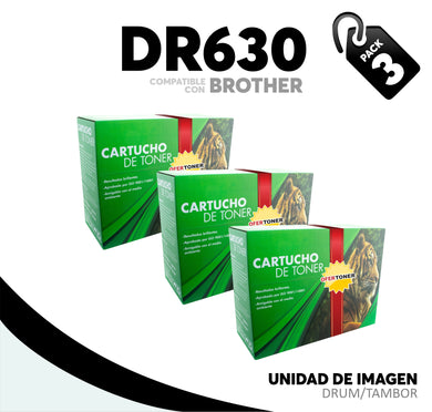 3 Pza Unidad de imagen DR630 Compatible con Brother