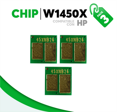 3 Pza Chip para Tóner 145X Compatible con HP W1450X